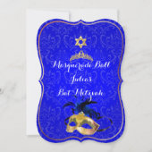 PixDezines Mitzvah Masquerade/DIY Farbe!! Einladung (Vorderseite)