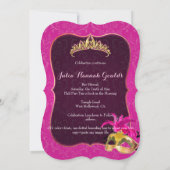 PixDezines Mitzvah Masquerade/DIY Farbe!! Einladung (Rückseite)