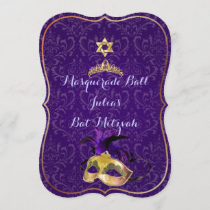 PixDezines Mitzvah Masquerade / DIY Farbe!! Einladung