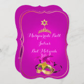 PixDezines Mitzvah Masquerade / DIY Farbe!! Einladung (Vorne/Hinten)