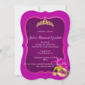 PixDezines Mitzvah Masquerade / DIY Farbe!! Einladung (Rückseite)