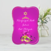 PixDezines Mitzvah Masquerade / DIY Farbe!! Einladung (Stehend Vorderseite)