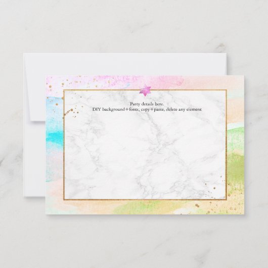 PixDezines Mitzvah ✡ Party Abstrakt H2 Pastelwave RSVP Karte (Rückseite)