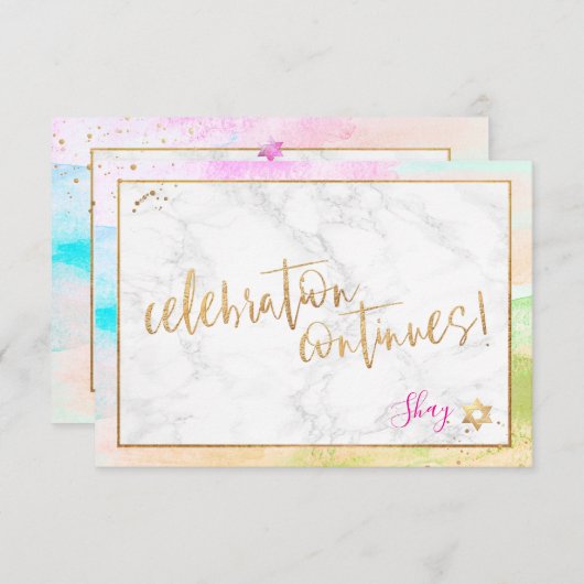 PixDezines Mitzvah ✡ Party Abstrakt H2 Pastelwave RSVP Karte (Vorne/Hinten)