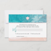 PixDezines Mitzvah UAWG Beach Palmen RSVP Karte (Rückseite)