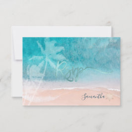 PixDezines Mitzvah UAWG Beach Palmen RSVP Karte