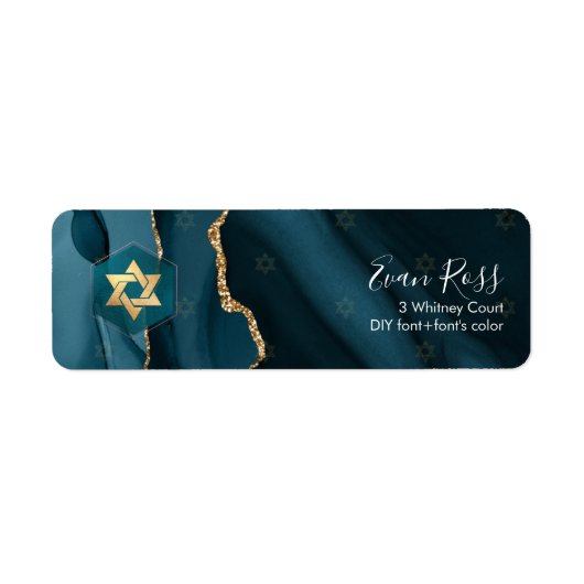 PixDezines Mitzvah Watercolor Agate Aquamarin Gree (Vorne)