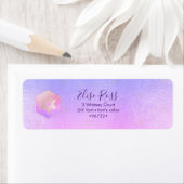 PixDezines Mitzvah Watercolor Agate Lila Etikett (Insitu)