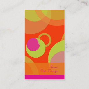 PixDezines Mod-Blasen/Retro Art + Farben Visitenkarte