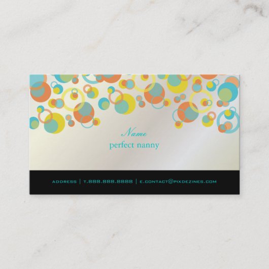 PixDezines Mod Bubbles / Retro-Spritze + Farben Visitenkarte (Vorderseite)