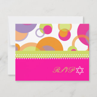 PixDezines Mod Bubbles UAWG to Bat Mitvah RSVP Karte