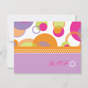 PixDezines Mod Bubbles UAWG to Bat Mitvah RSVP Karte