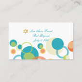 PixDezines Mod Bubles/mitzvah Platzkarten/aquamari Platzkarte (Rückseite)