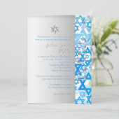 PixDezines Mod stars/Bar Mitzvah/dunkelblau/silber Einladung (Stehend Vorderseite)