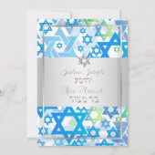 PixDezines Mod stars/Bar Mitzvah/dunkelblau/silber Einladung (Rückseite)