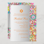 PixDezines Mod stars/Bar Mitzvah/Mehrfarben Einladung (Vorne/Hinten)