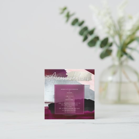 PixDezines Moderne Blush Burgund Unterkünfte Begleitkarte (Stehend Vorderseite)