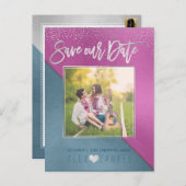 PixDezines/Moderne DIY-Farben Ankündigungspostkarte (Vorne/Hinten)