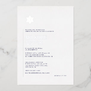 PixDezines Moderne Minimalistische Bar Mizwa Folieneinladung