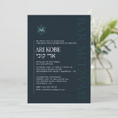 PixDezines Moderne Minimalistische dunkle Aquamari Einladung (Stehend Vorderseite)