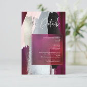 PixDezines Moderne Wasserfarben Dahlia Details Kar RSVP Karte (Stehend Vorderseite)