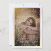 PixDezines Moderner Holografischer Abschluss Einladung (Rückseite)