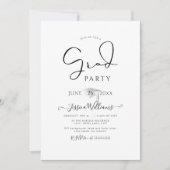 PixDezines Moderner Kalligraphie-Script-Abschluss  Einladung (Vorderseite)