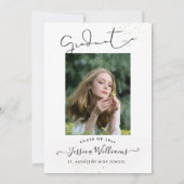 PixDezines Moderner Kalligraphie-Script-Abschluss  Einladung (Rückseite)