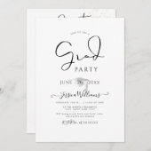 PixDezines Moderner Kalligraphie-Script-Abschluss Einladung (Vorne/Hinten)