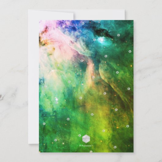 PixDezines Moderner Orion Nebula Bar Mitzvah Invit Einladung (Rückseite)