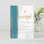 PixDezines Modernes Abstraktes Tallit Bar Mitzvah Einladung (Stehend Vorderseite)