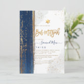 PixDezines Modernes Abstraktes Tallit Bar Mitzvah Einladung (Stehend Vorderseite)