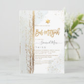 PixDezines Modernes Abstraktes Tallit Bar Mitzvah Einladung (Stehend Vorderseite)