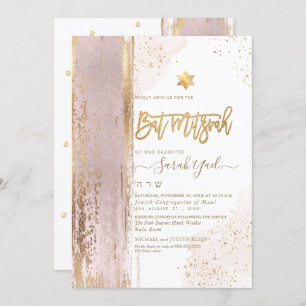 PixDezines Modernes Abstraktes Tallit Bat Mitzvah Einladung