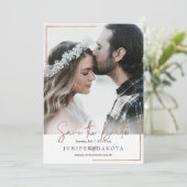 PixDezines Modernes Gerahmtes Foto Speichern Sie d Einladung (Stehend Vorderseite)