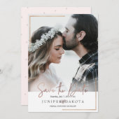 PixDezines Modernes Gerahmtes Foto Speichern Sie d Einladung (Vorne/Hinten)