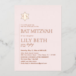 PixDezines Modernes Minimalistisches Ba Mitzvah Folieneinladung