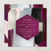 PixDezines Modernes Wasserfarben Masala Roter Grau Einladung (Vorne/Hinten)