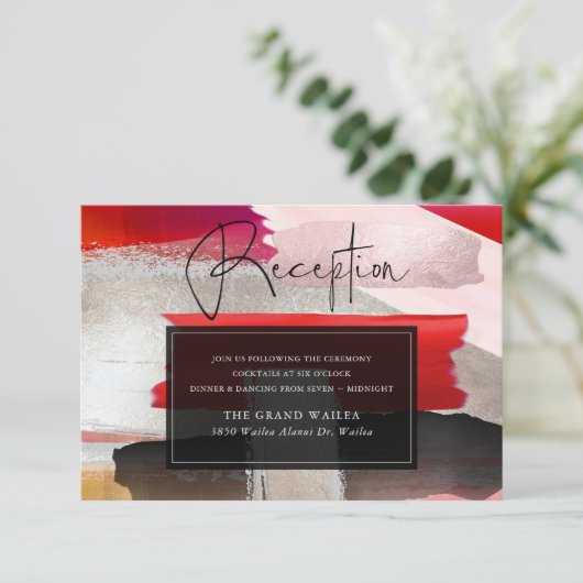 PixDezines Modernes Wasserfarbenrot Schwarz (Stehend Vorderseite)