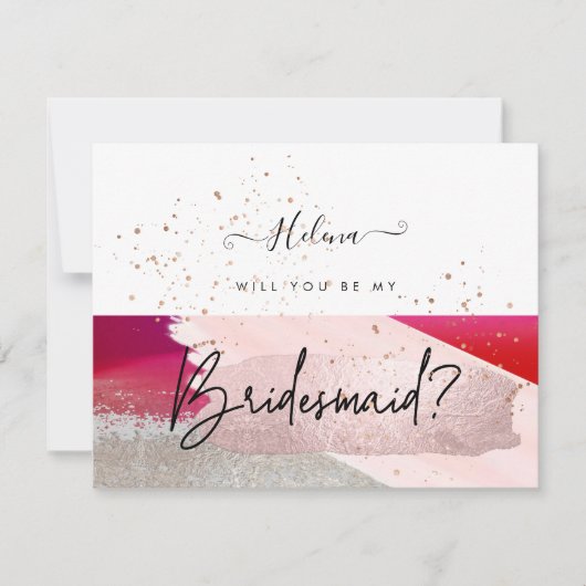 PixDezines Modernes Wasserfarbenrot Schwarz Einladung (Vorderseite)