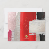 PixDezines Modernes Wasserfarbenrot Schwarz Einladung (Rückseite)
