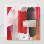 PixDezines Modernes Wasserfarbenrot Schwarz Einladung (Rückseite)