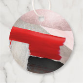 PixDezines Modernes Wasserfarbenrot Schwarz Geschenkanhänger (Rückseite)