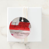 PixDezines Modernes Wasserfarbenrot Schwarz Geschenkanhänger (Beispiel)