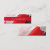 PixDezines Modernes Wasserfarbenrot Schwarz Mini Visitenkarte (Vorne/Hinten)
