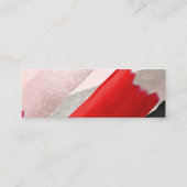 PixDezines Modernes Wasserfarbenrot Schwarz Mini Visitenkarte (Rückseite)