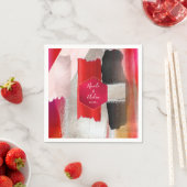 PixDezines Modernes Wasserfarbenrot Schwarz Serviette (Beispiel)