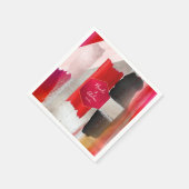 PixDezines Modernes Wasserfarbenrot Schwarz Serviette (Ecke)