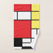 PixDezines Modernismus Primärfarbblöcke Badhandtuch Set (Handtuch)