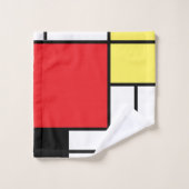 PixDezines Modernismus Primärfarbblöcke Badhandtuch Set (Waschlappen)